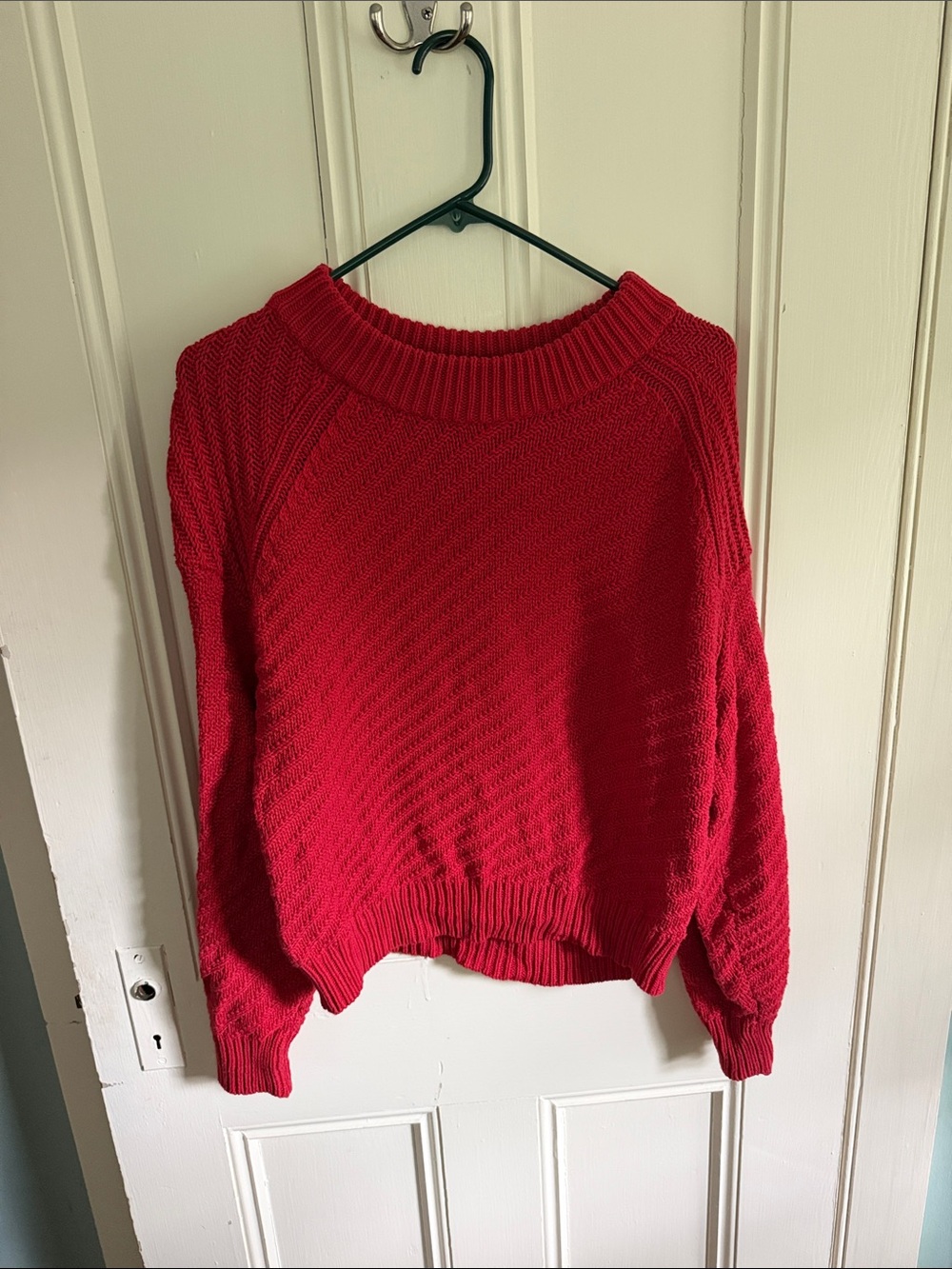 Universal Thread Red Crewneck Textured Knit Sweater